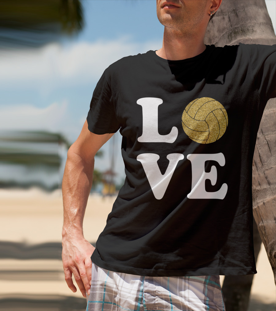 LOVE Volleyball Glitter Ball T-Shirt