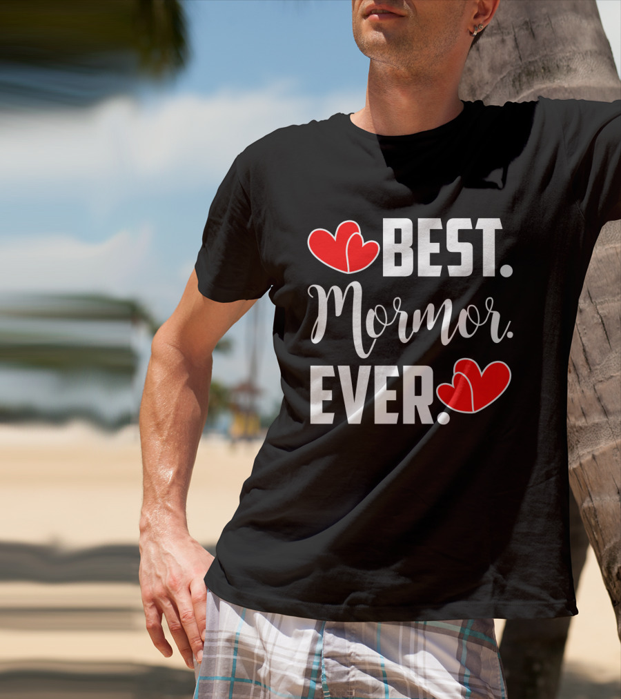 BEST MORMOR EVER Red Hearts T-Shirt