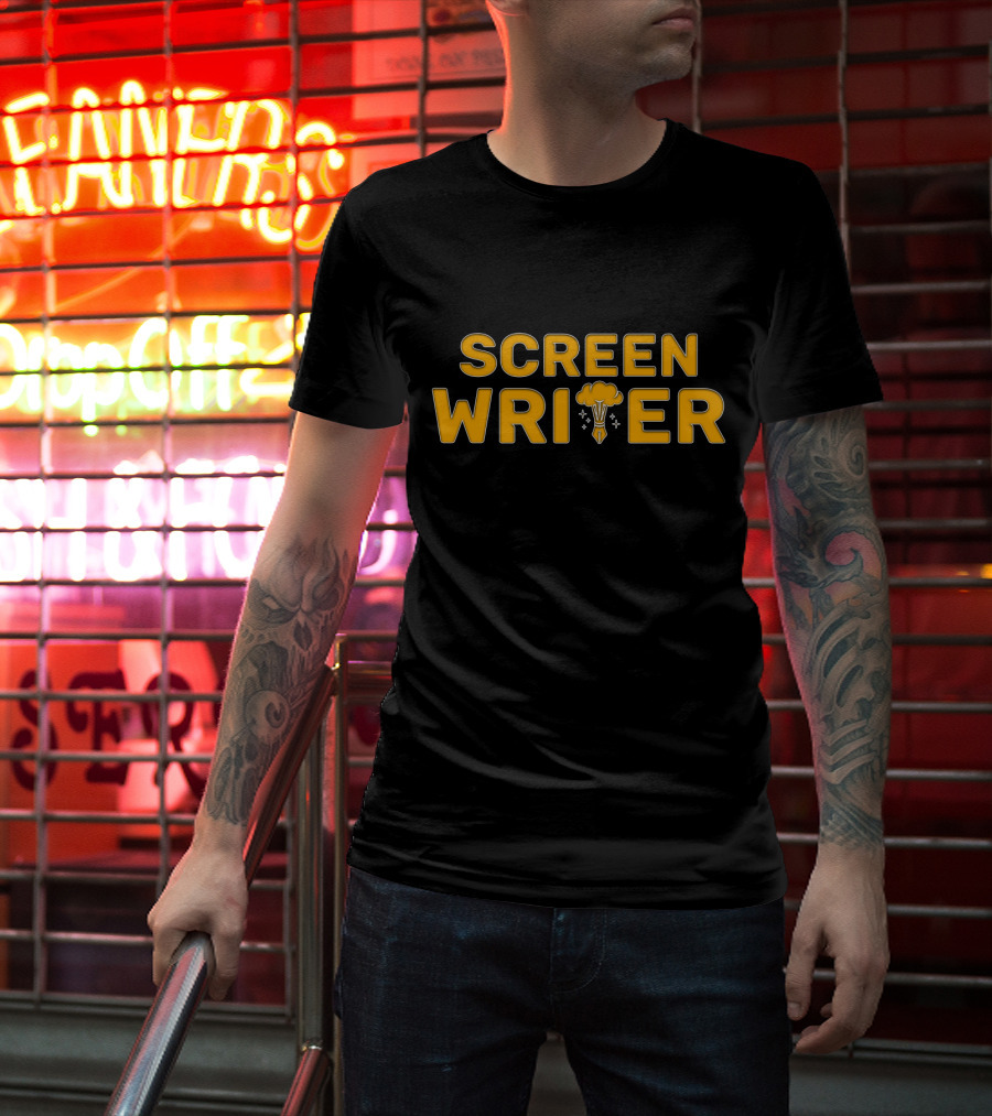 SCREEN WRITER Exploding Pencil Creative Concept T-Shirt