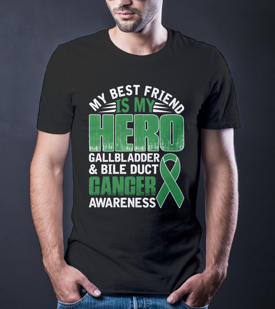 My Best Friend Is My Hero Gallbladder Bile Duct Cancer Awareness T-Shirt
