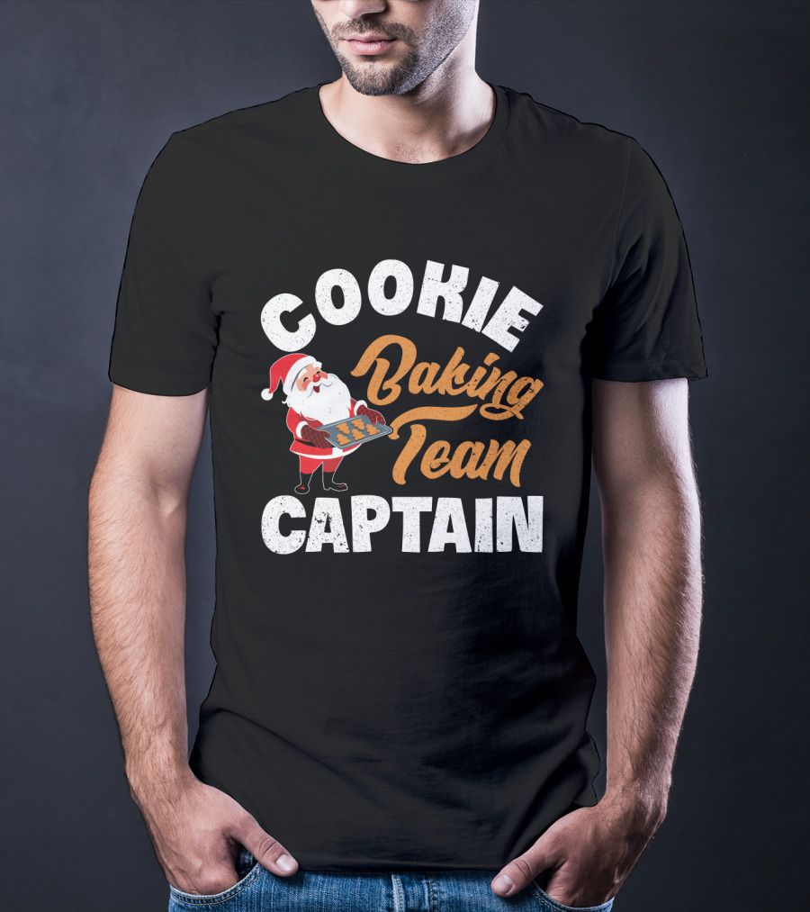 Cookie Baking Team Captain Santa Claus Holiday Spirit T-Shirt