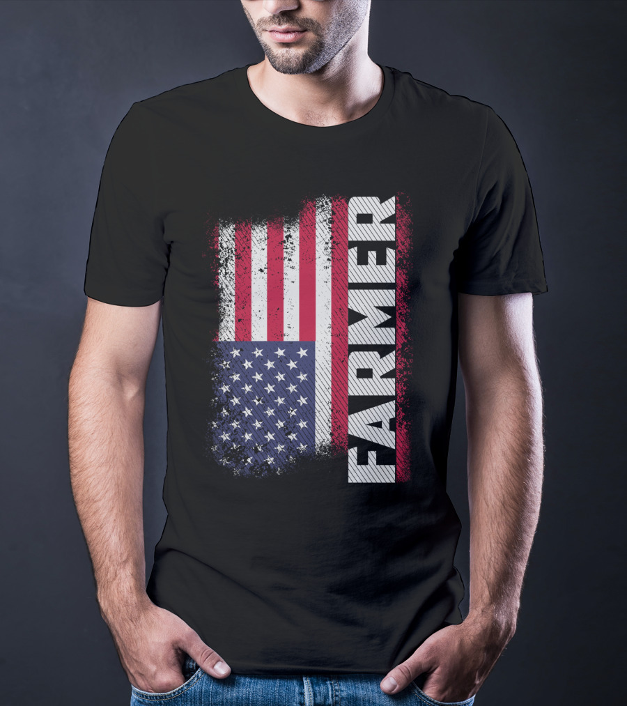 FARMER USA Flag American T-Shirt