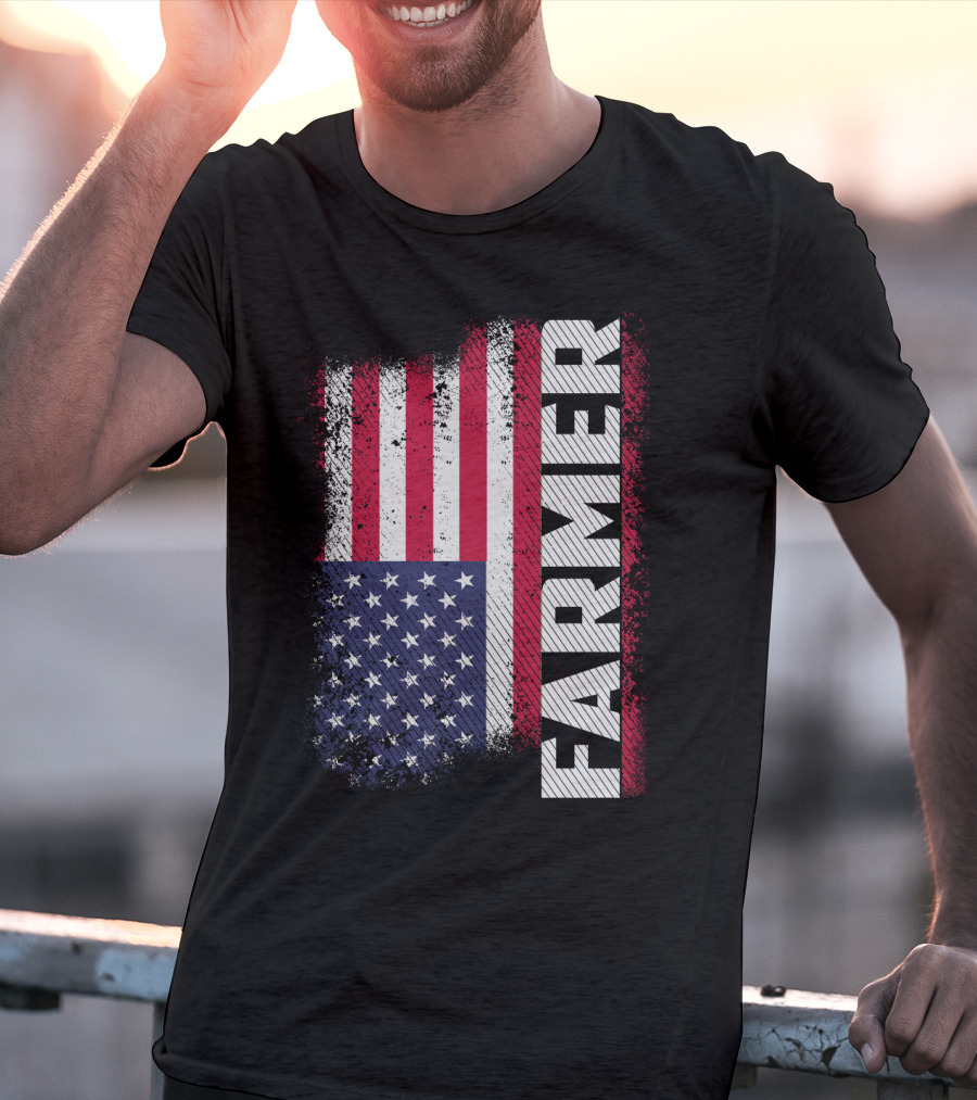 FARMER USA Flag American T-Shirt