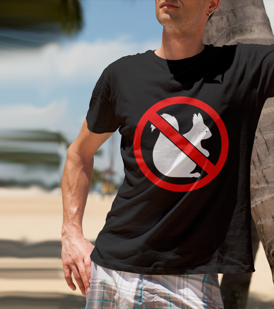 No Squirrel Symbol With Prohibition Sign T-Shirt