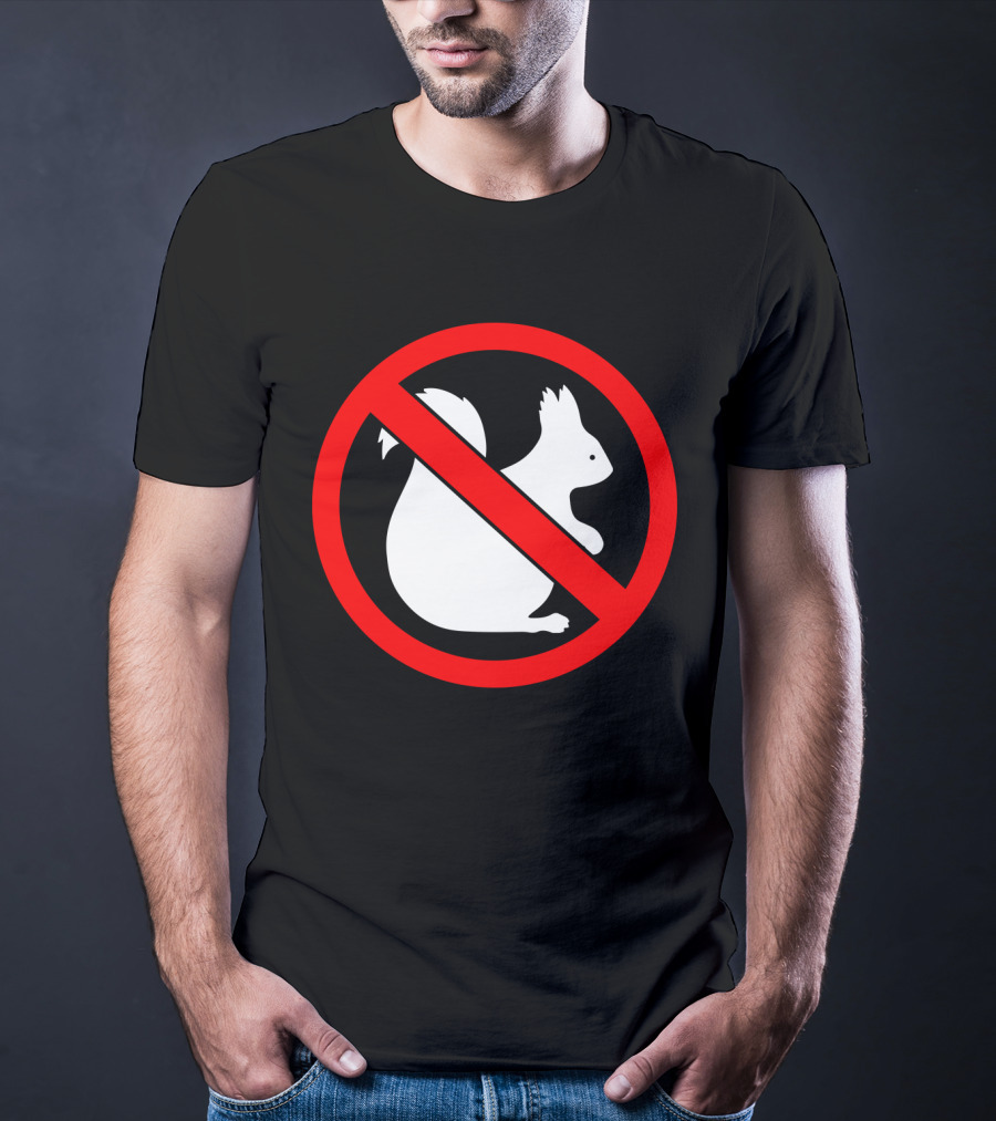No Squirrel Symbol With Prohibition Sign T-Shirt
