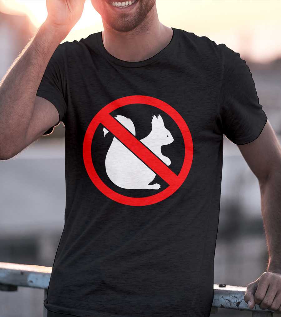 No Squirrel Symbol With Prohibition Sign T-Shirt