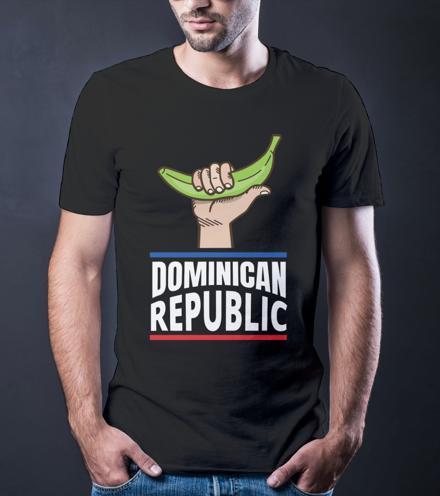 Dominican Republic Baseball Bandera Dominicana Hand Holding Banana T-Shirt