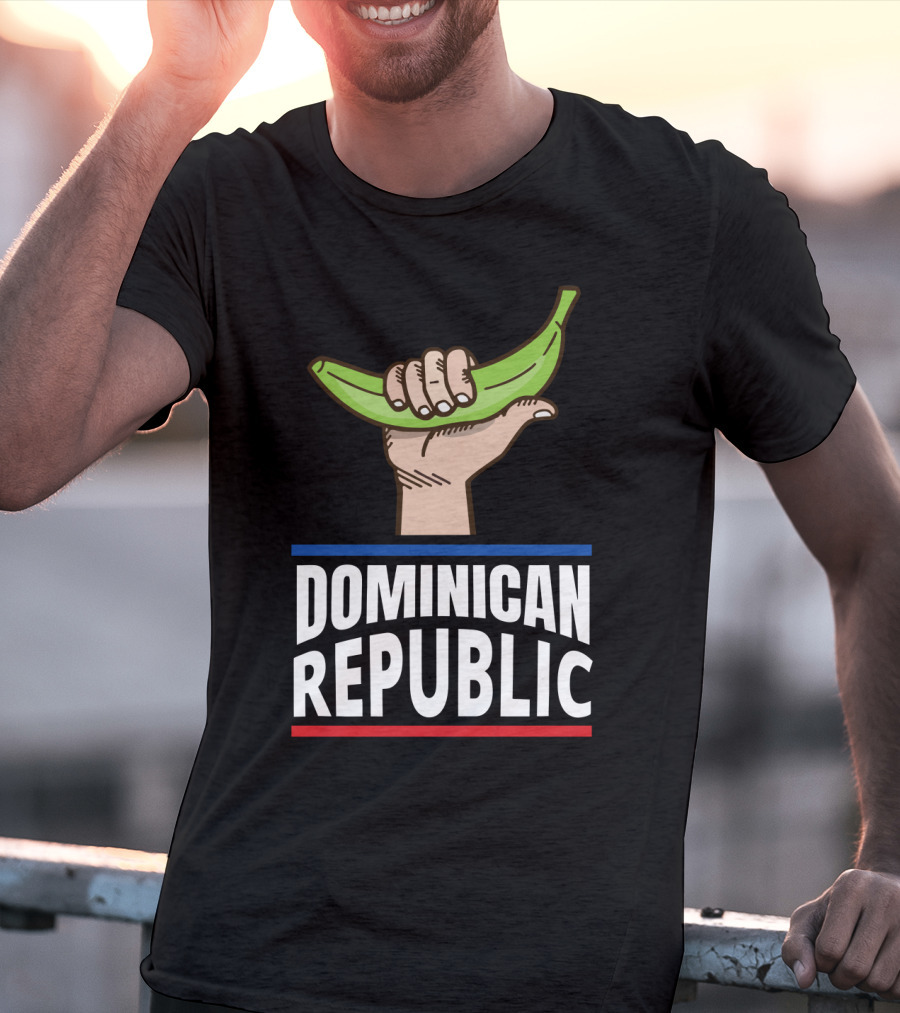 Dominican Republic Baseball Bandera Dominicana Hand Holding Banana T-Shirt