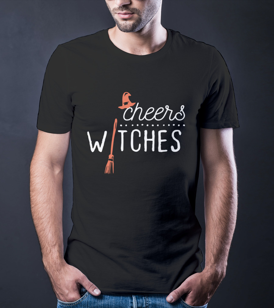 Cheers Witches Halloween Witch Pumpkin Spice Broom Hat T-Shirt