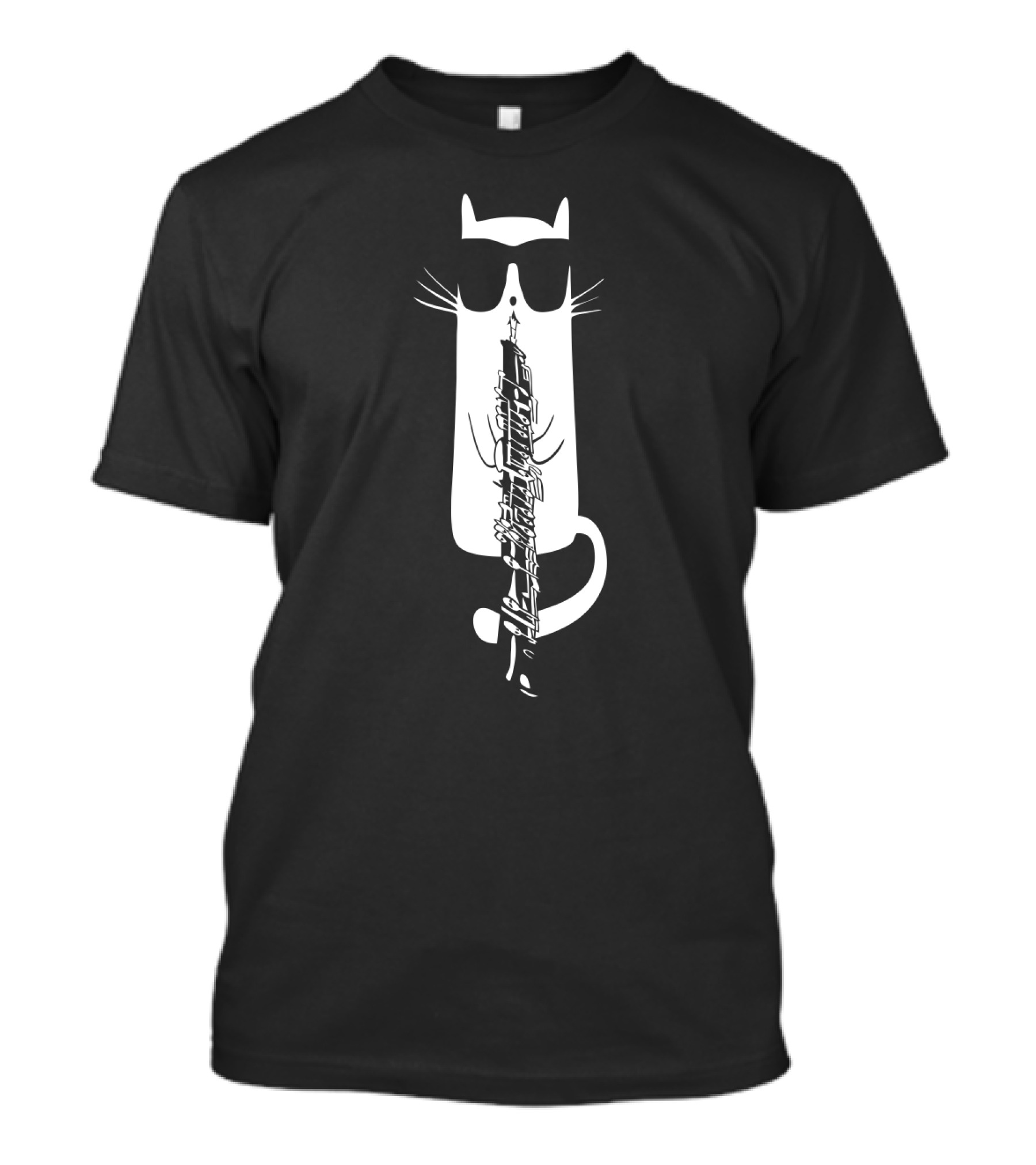 Cool Cat With Shades Playing Oboe T-Shirt