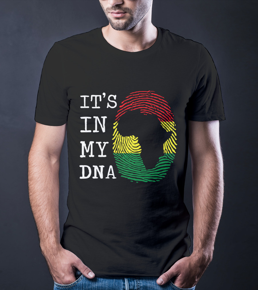 Africa It's In My DNA Fingerprint Map African History T-Shirt
