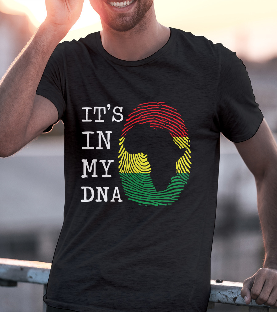 Africa It's In My DNA Fingerprint Map African History T-Shirt