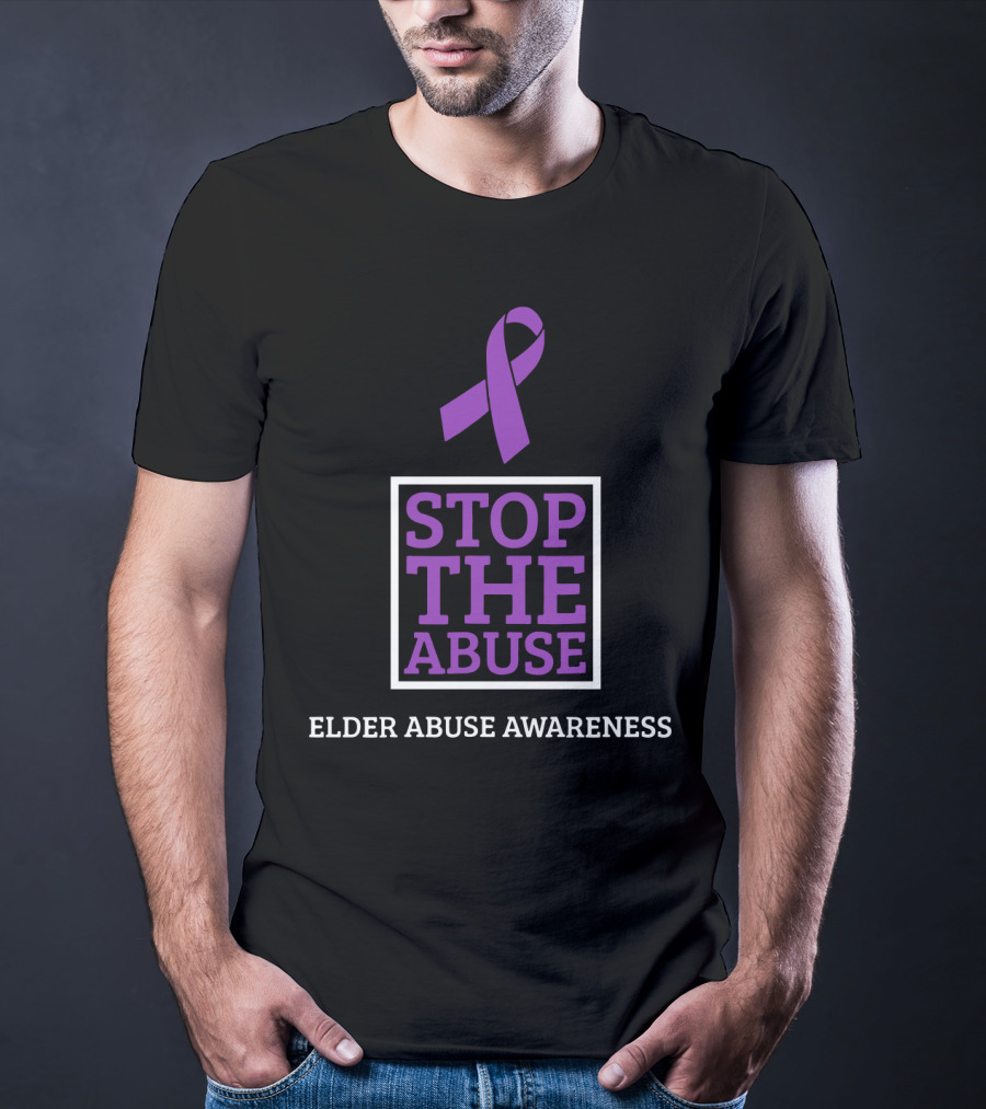 Stop The Abuse Elder Abuse Awareness Purple T-Shirt