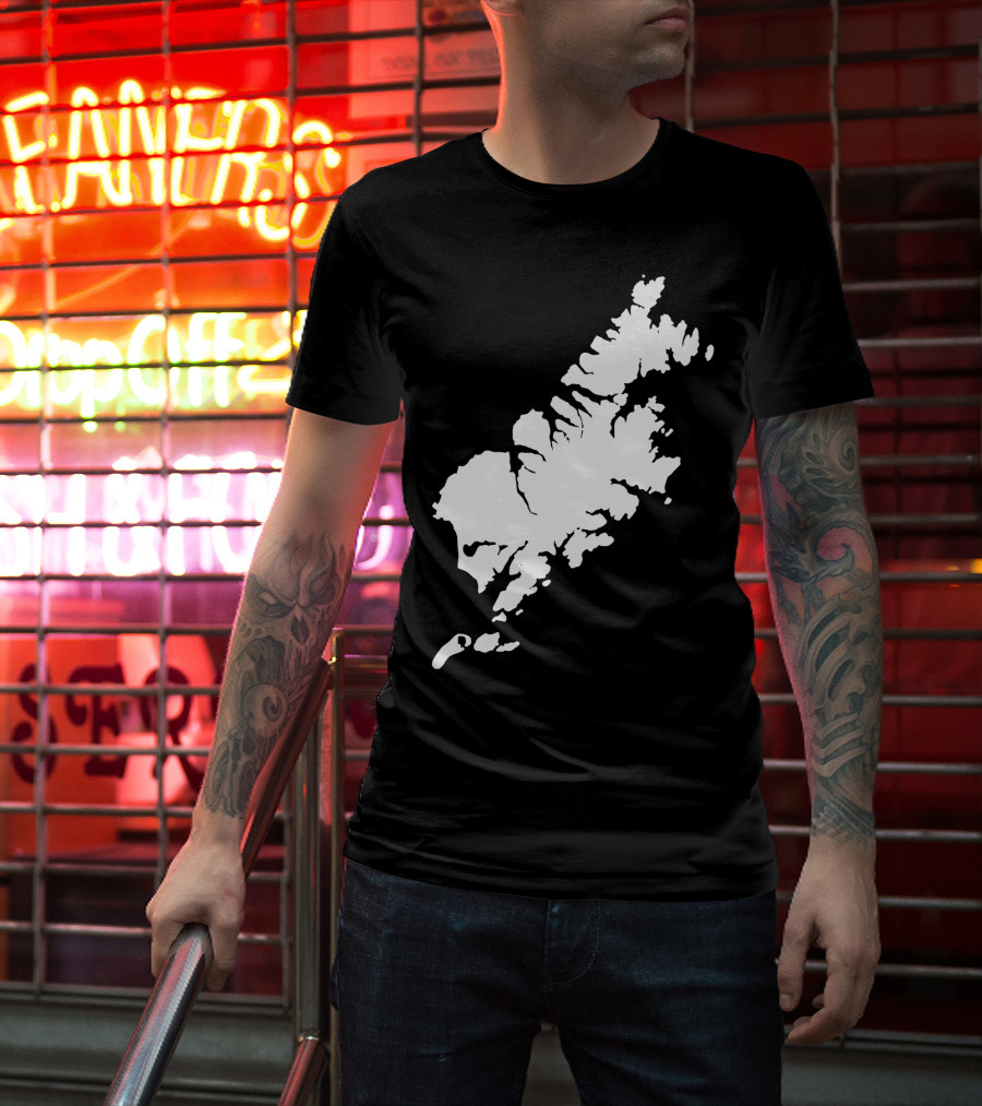 Kodiak Island Alaska Map Outline Home State T-Shirt