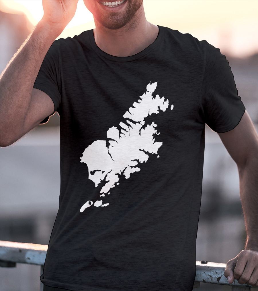 Kodiak Island Alaska Map Outline Home State T-Shirt