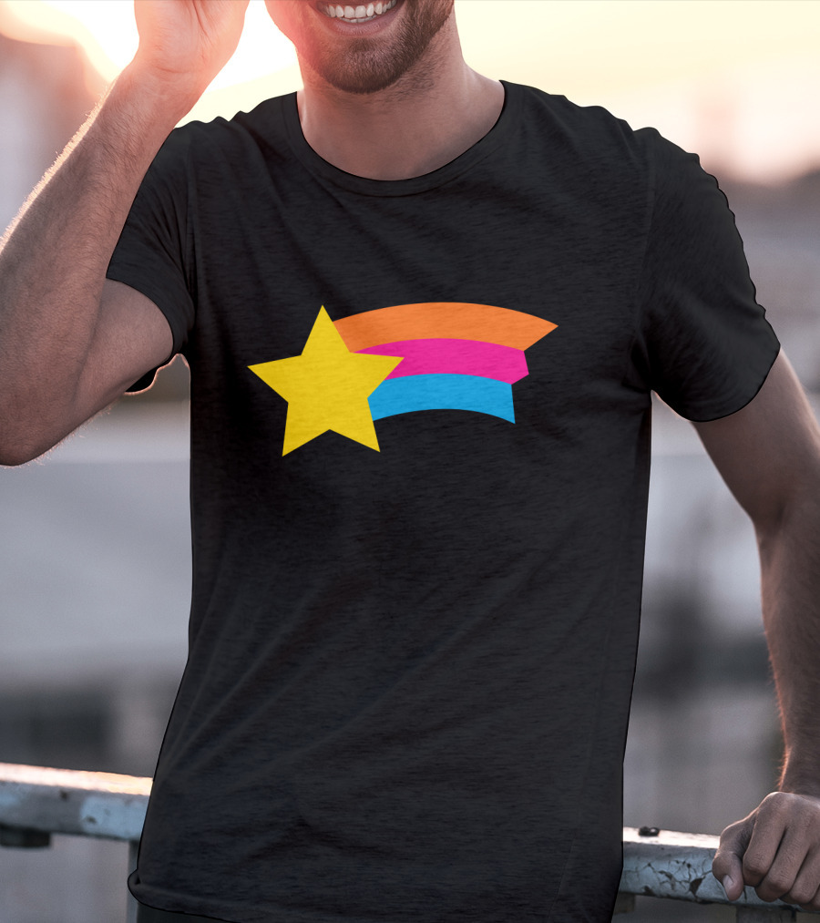 Lorch Street Vibrant Shooting Star Rainbow Stripe T-Shirt