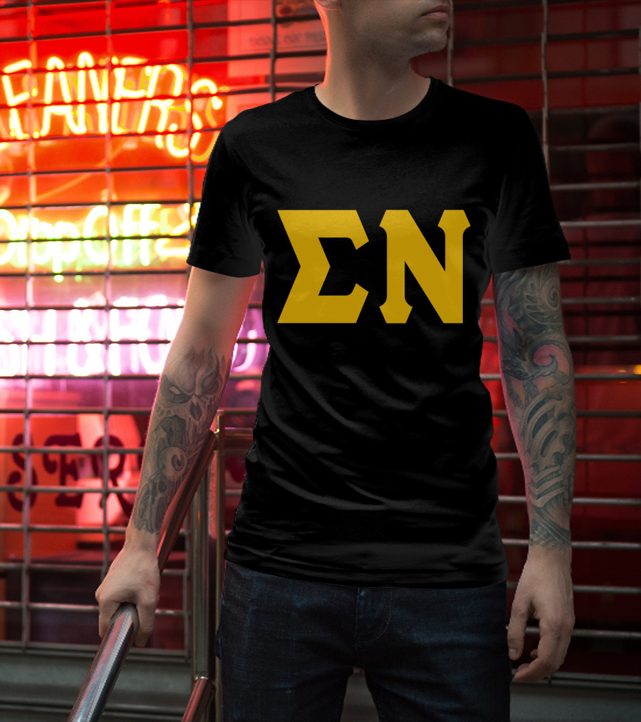 Mens Sigma Greek Letters ΣΝ T-Shirt