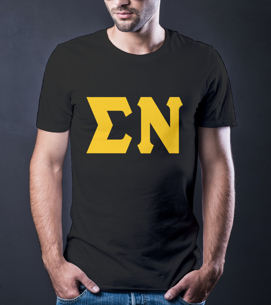 Mens Sigma Greek Letters ΣΝ T-Shirt