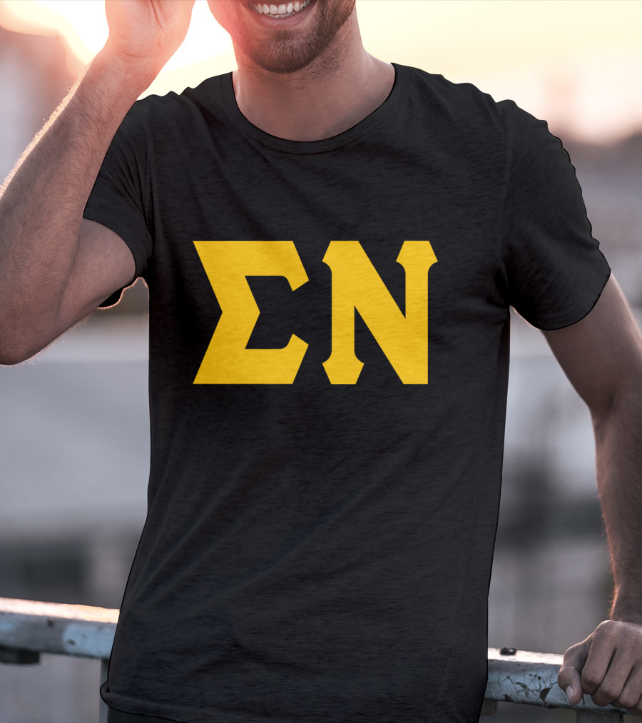 Mens Sigma Greek Letters ΣΝ T-Shirt