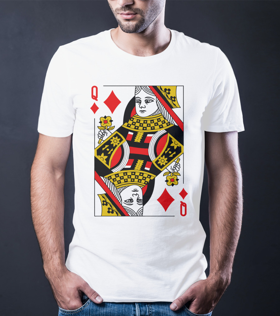 Queen Of Diamonds Poker Card Halloween Group Costume T-Shirt