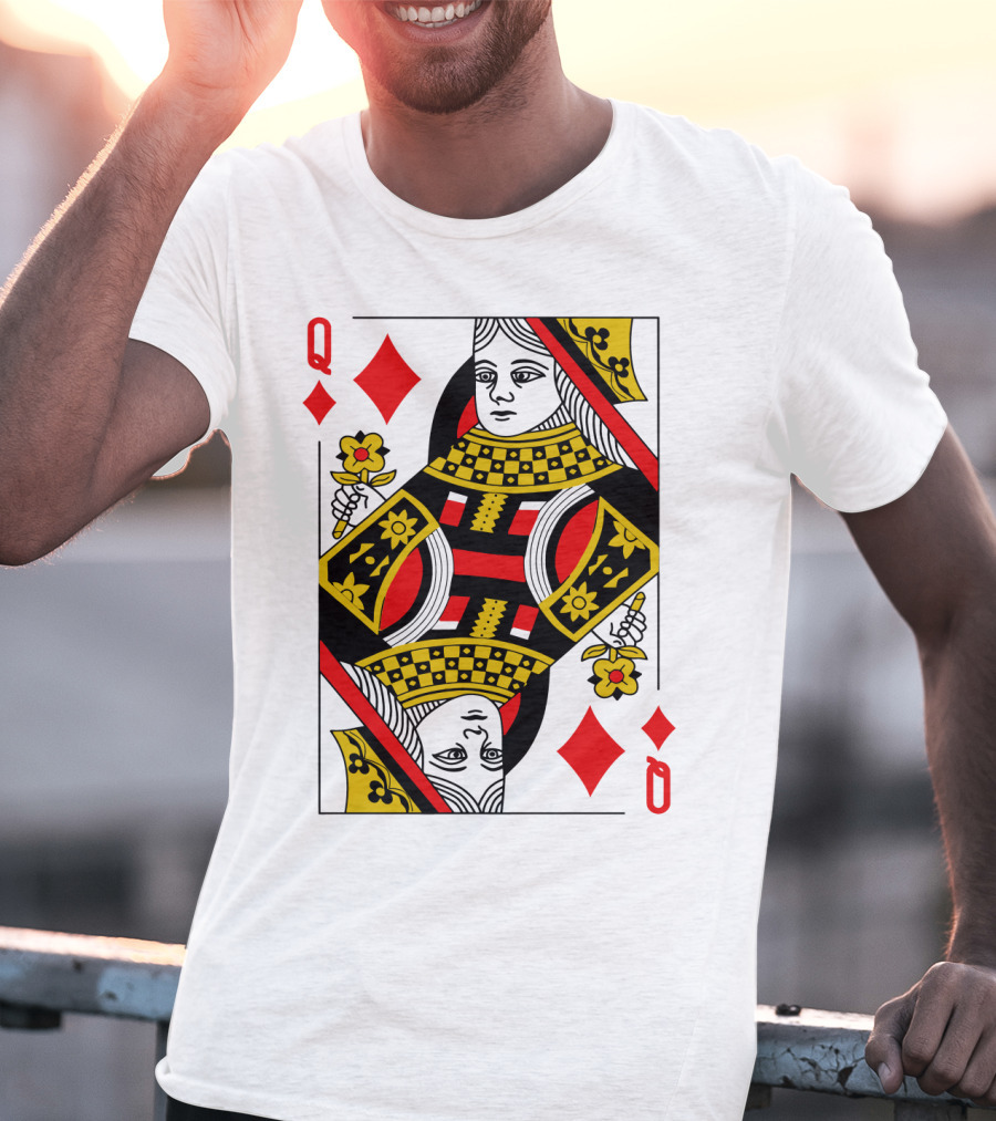 Queen Of Diamonds Poker Card Halloween Group Costume T-Shirt