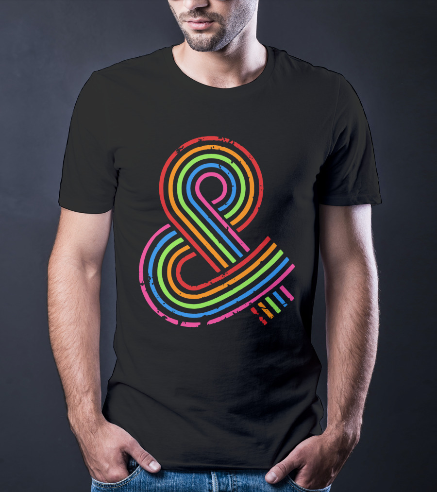 Rainbow Ampersand Vintage Styled Multicolor T-Shirt