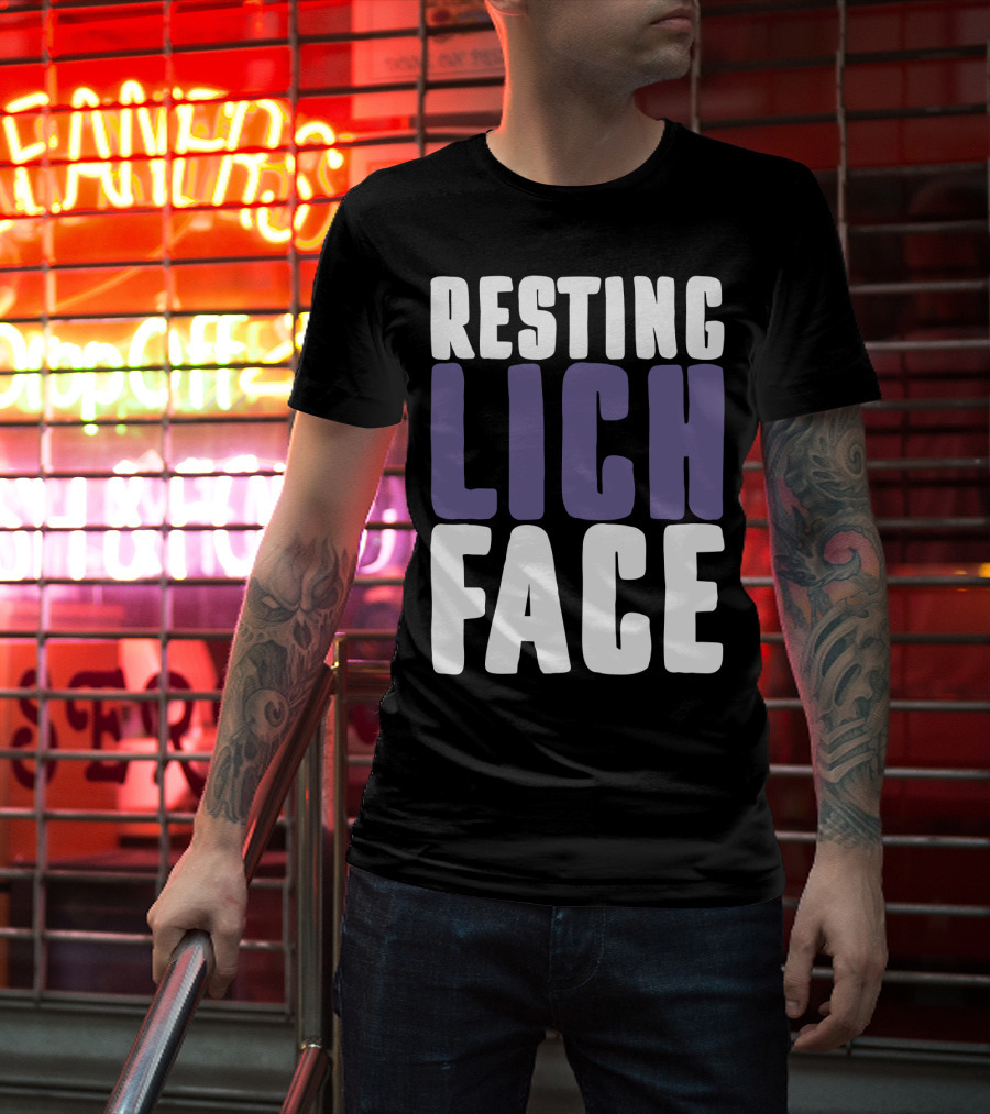 Resting Lich Face Dungeons Dragons Humor T-Shirt
