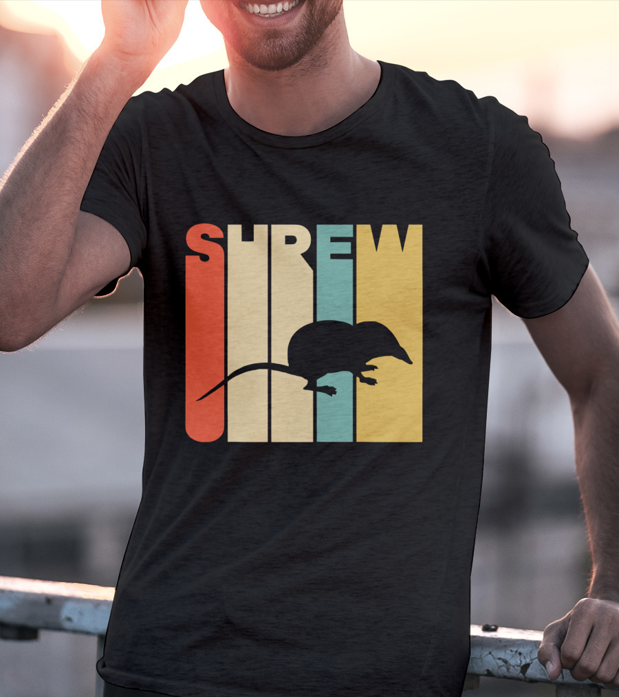 SHREW Silhouette Retro Stripe Color T-Shirt