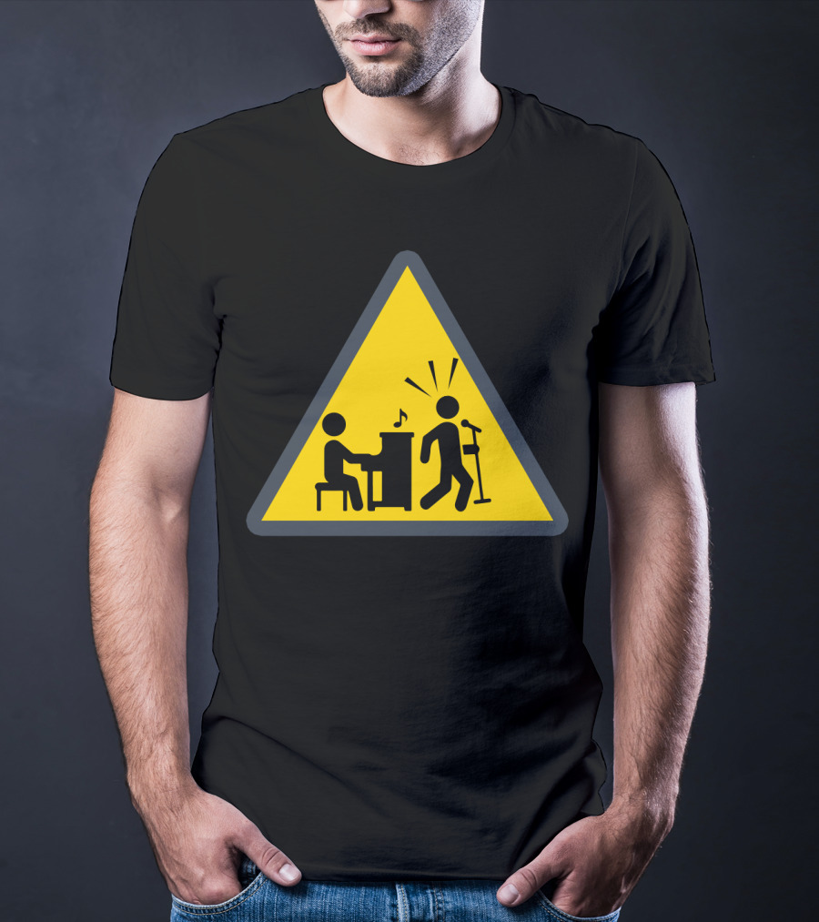 Funny Piano Warning Sign Music Humor T-Shirt