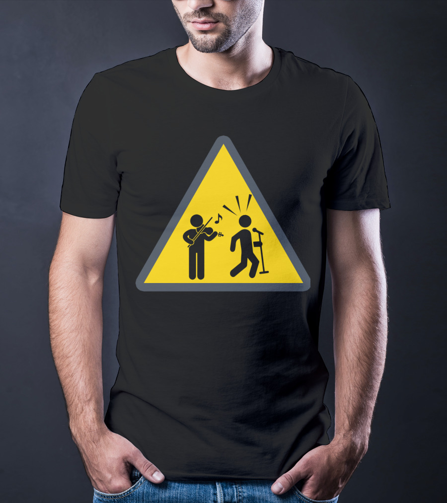 Funny Viola Warning Sign Musician Performance Humor T-Shirt
