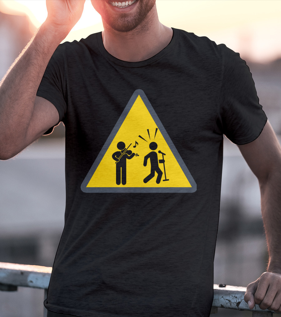 Funny Viola Warning Sign Musician Performance Humor T-Shirt