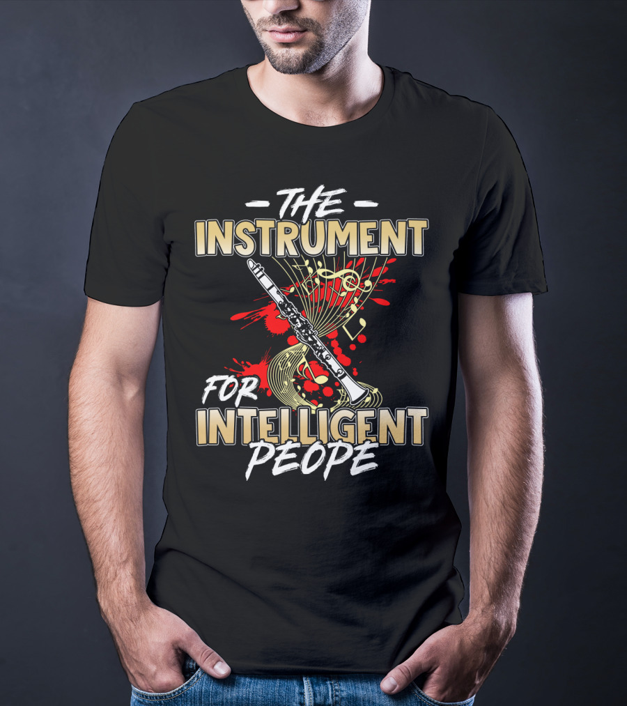 The Clarinet: The Instrument For Intelligent People With Musical Notes And Swirls T-Shirt
