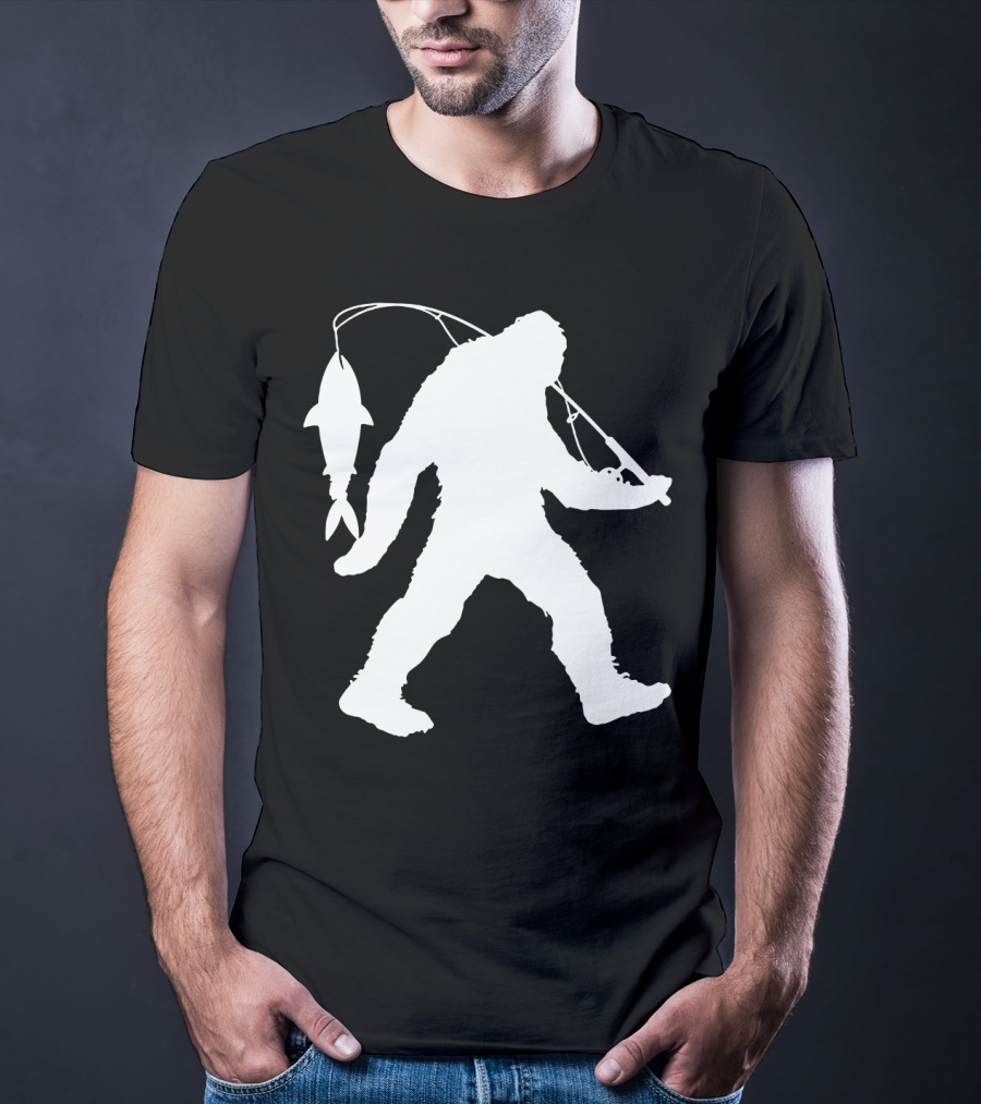 Bigfoot Fishing With Catching Fisherman T-Shirt