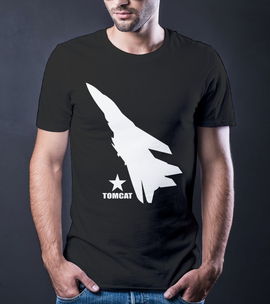 F 14 Tomcat Silhouette With Star T-Shirt