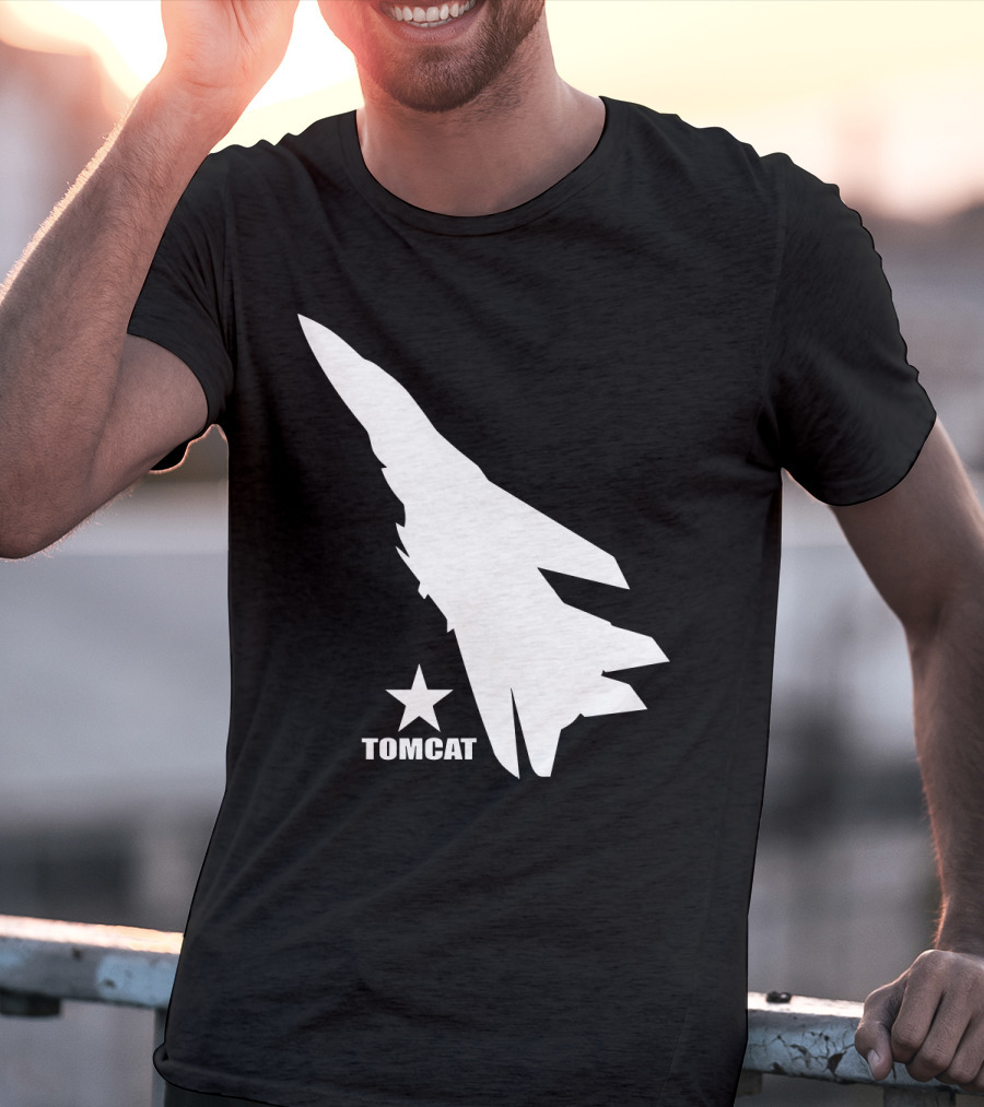 F 14 Tomcat Silhouette With Star T-Shirt