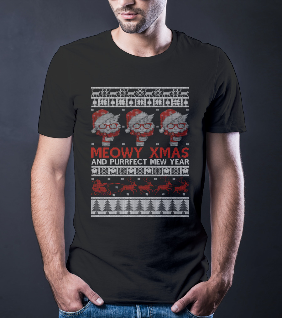 MEOWY XMAS AND PURRFECT MEW YEAR T-Shirt