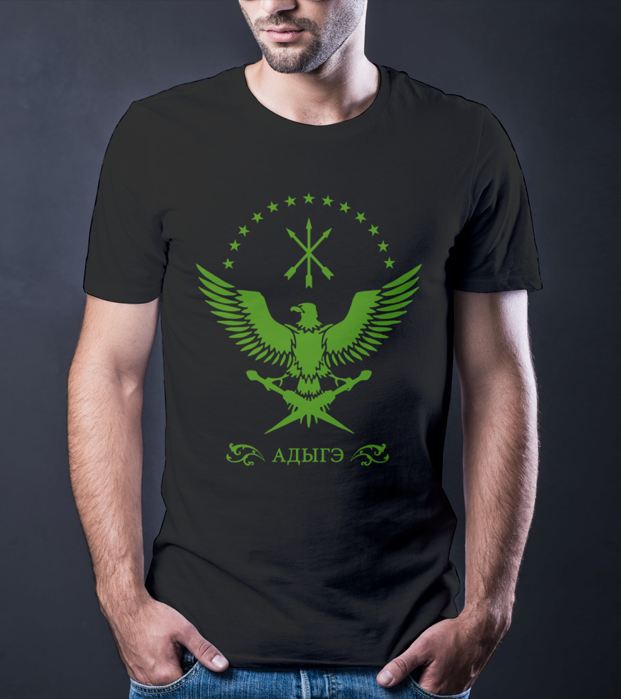 Circassian Adiga Eagle Emblem With Stars And Crossed Arrows T-Shirt