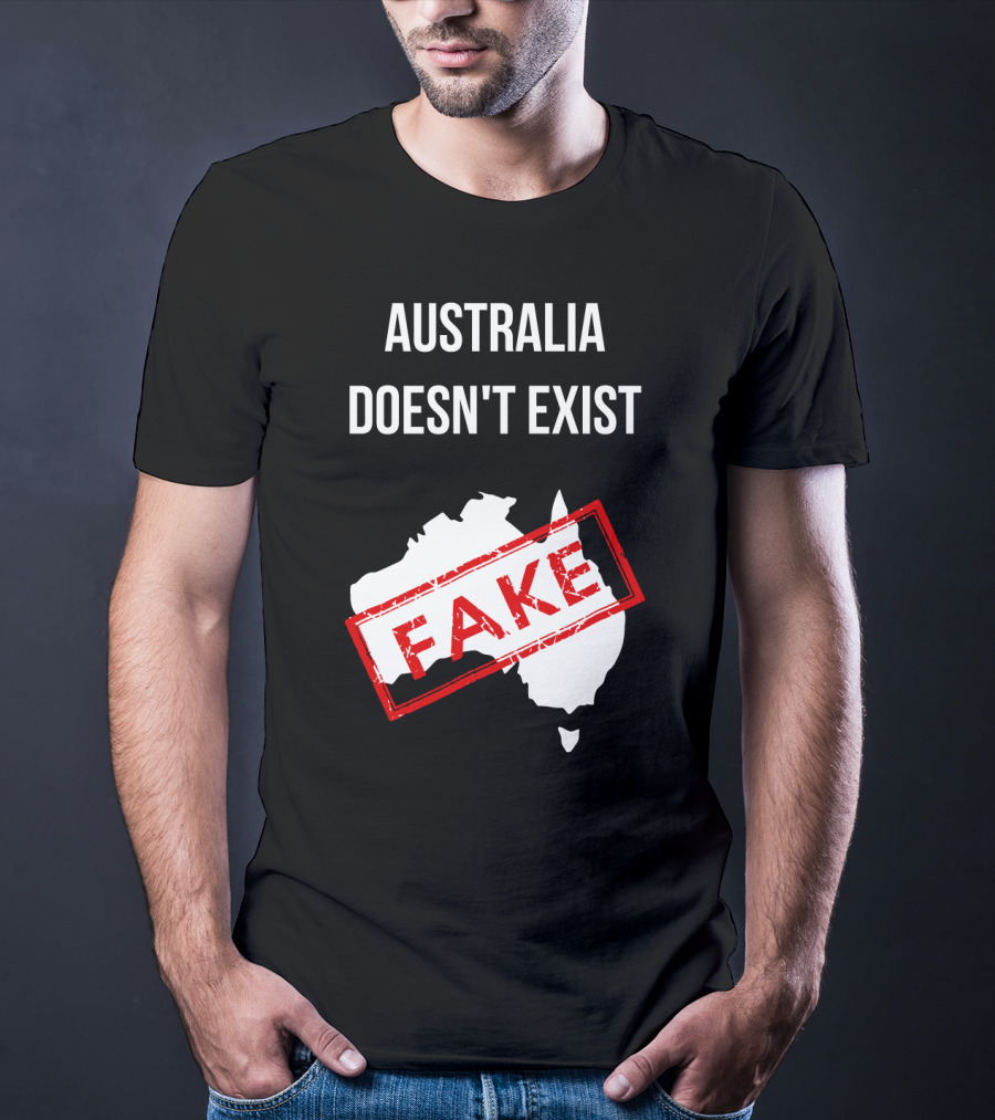 Australia Doesn't Exist Fake Flat Earth Society T-Shirt