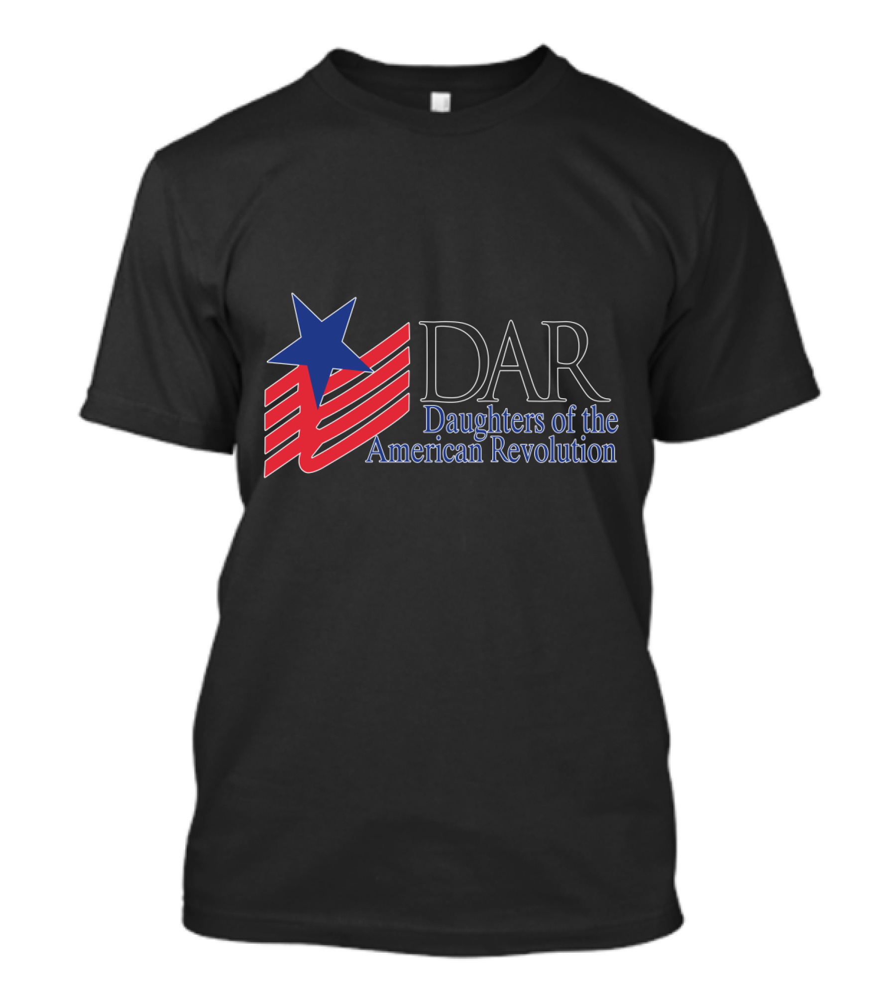 DAR Daughters Of The American Revolution Red White Blue Star Emblem T-Shirt