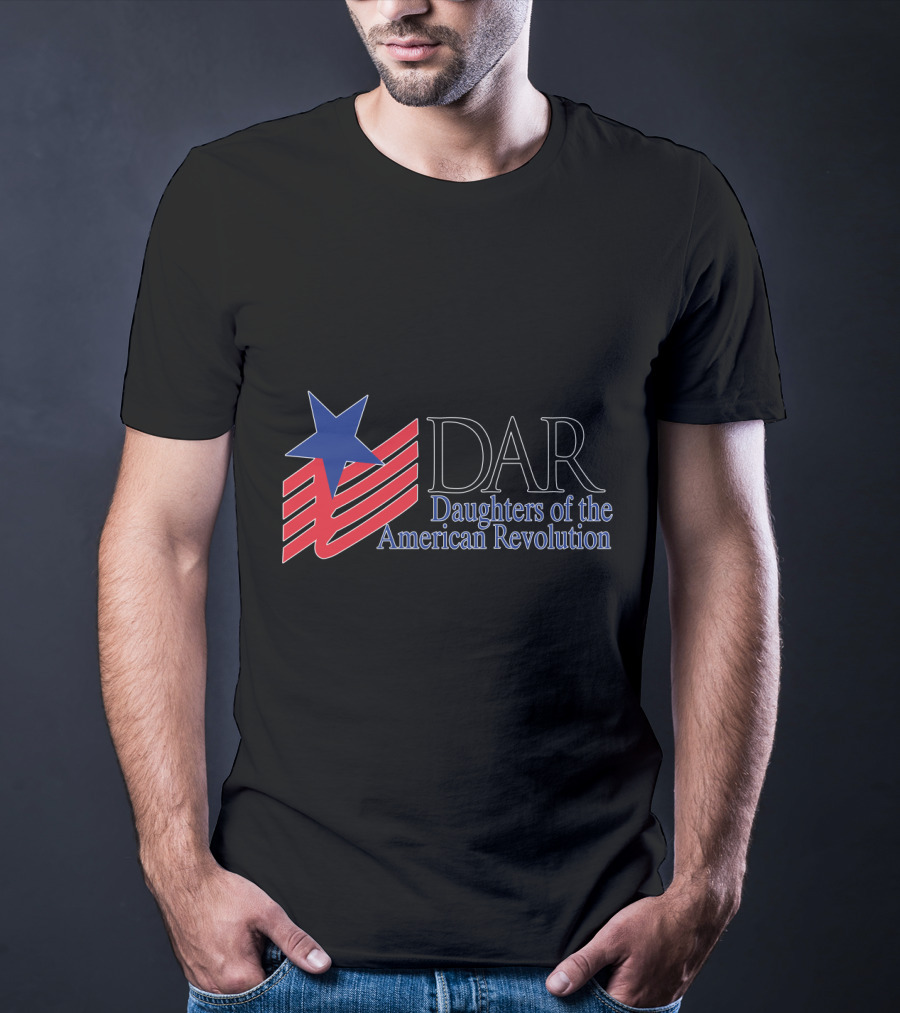 DAR Daughters Of The American Revolution Red White Blue Star Emblem T-Shirt