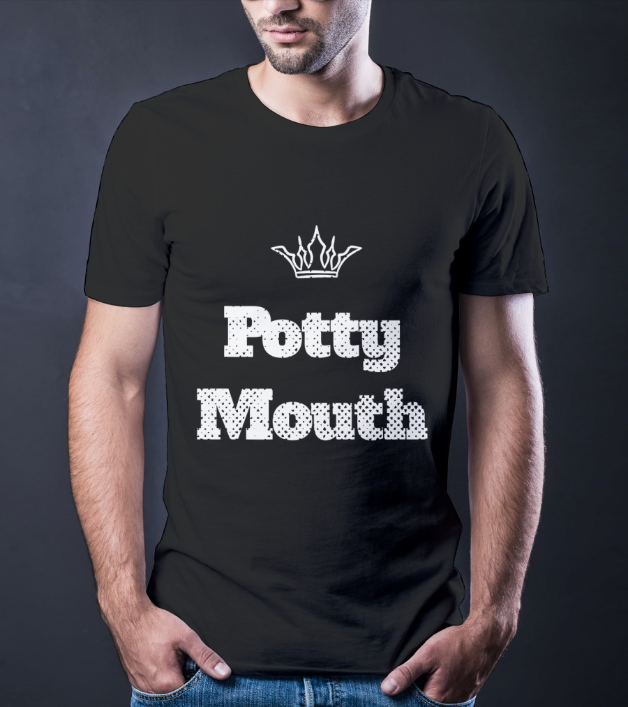 Potty Mouth With Crown Motif T-Shirt