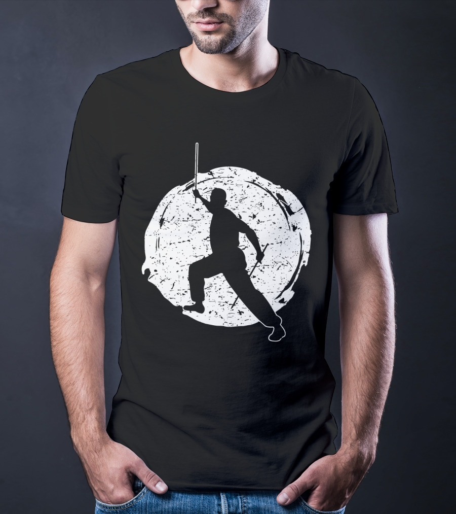 Kali Filipino MMA Discipline Arnis Stick Martial Arts Silhouette Circle T-Shirt