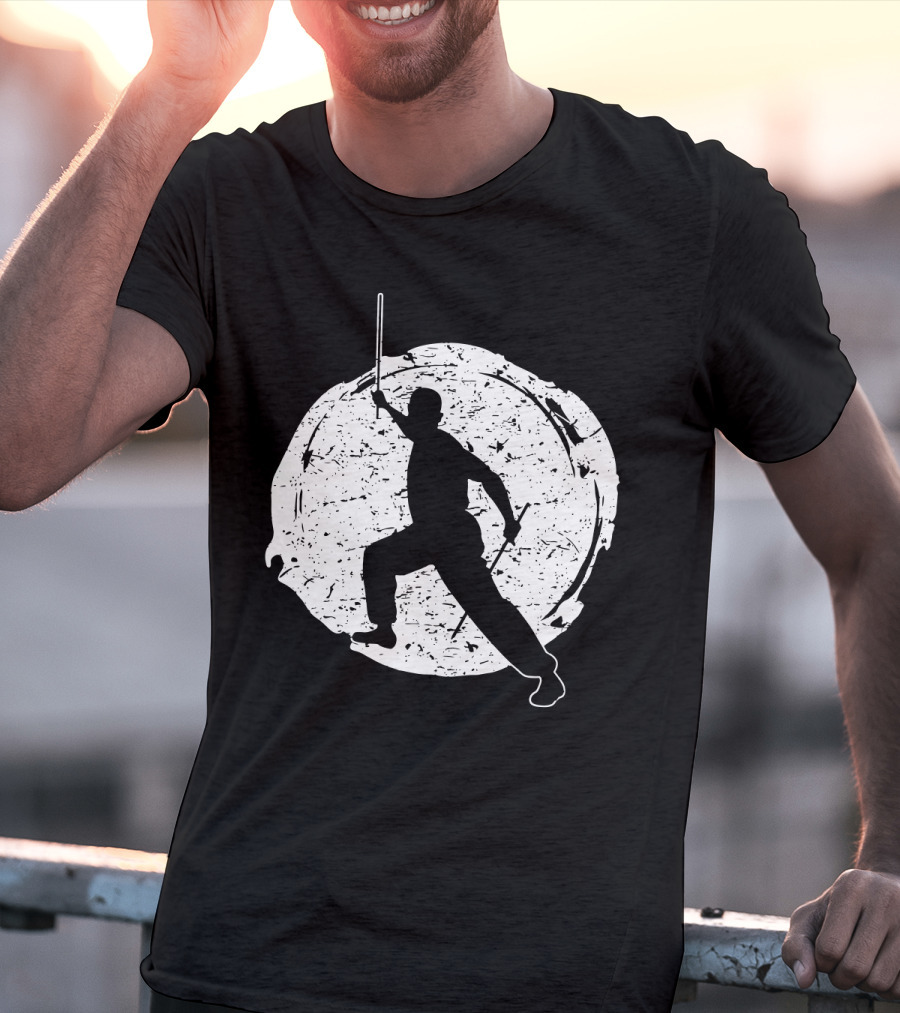 Kali Filipino MMA Discipline Arnis Stick Martial Arts Silhouette Circle T-Shirt
