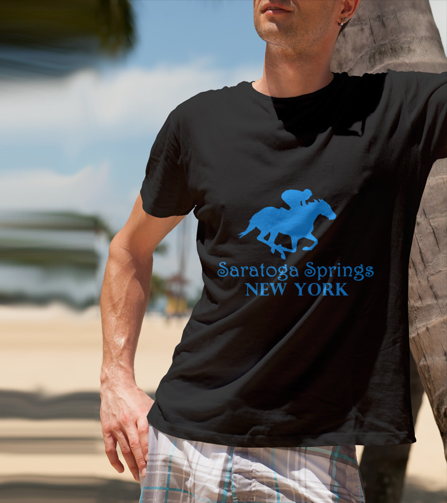 Saratoga Springs New York Horse Racing Jockey T-Shirt