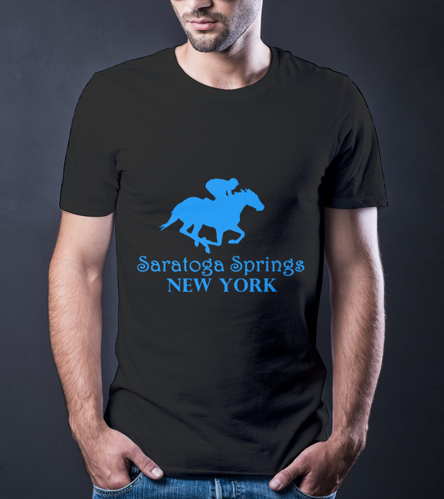 Saratoga Springs New York Horse Racing Jockey T-Shirt
