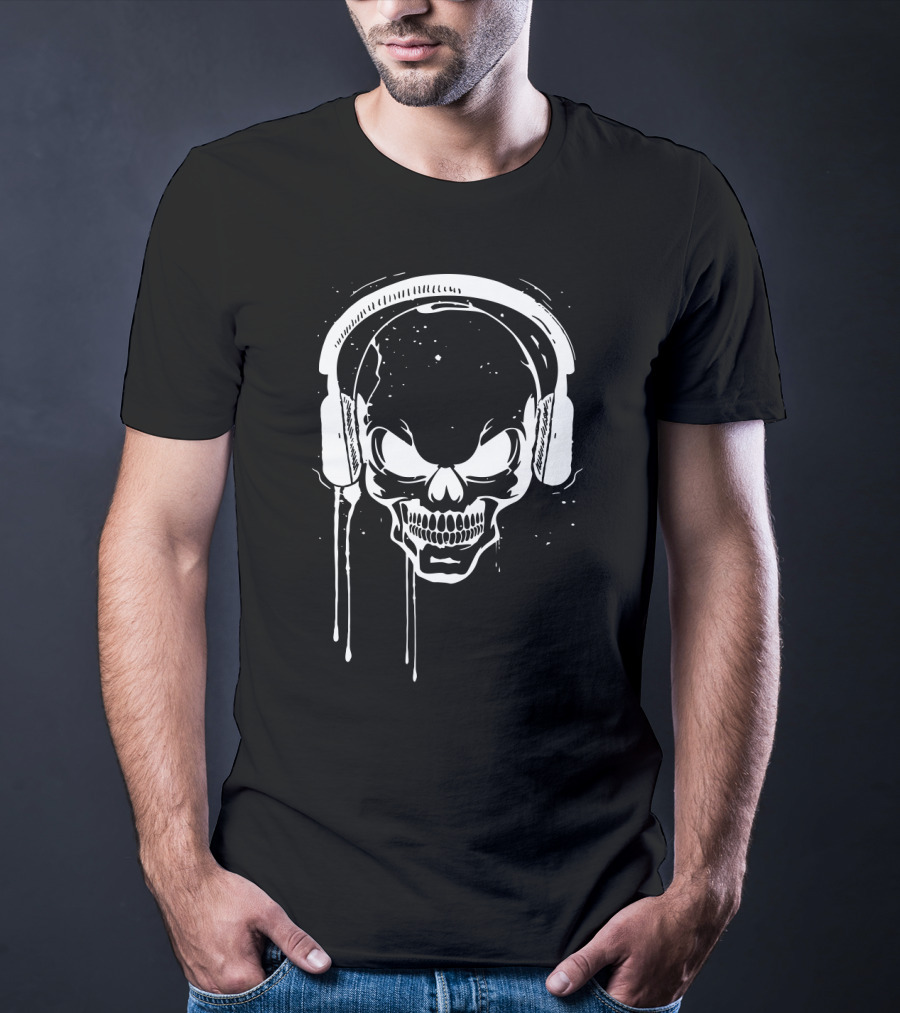 Skull Headphone Music Best Outing Skull Headphones T-Shirt