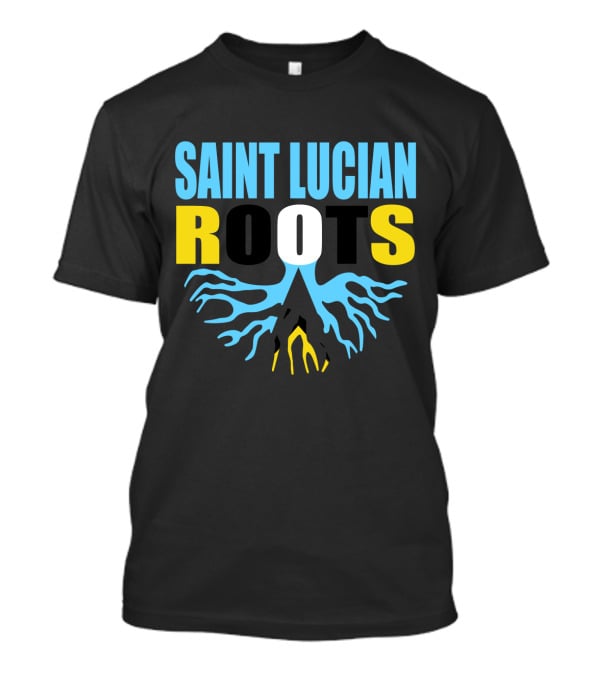 Storecastle Saint Lucian Roots With Saint Lucia Flag Colors T-Shirt