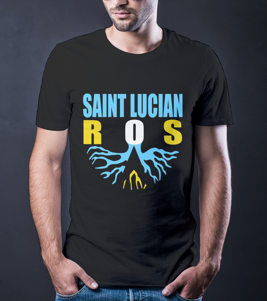 Storecastle Saint Lucian Roots With Saint Lucia Flag Colors T-Shirt
