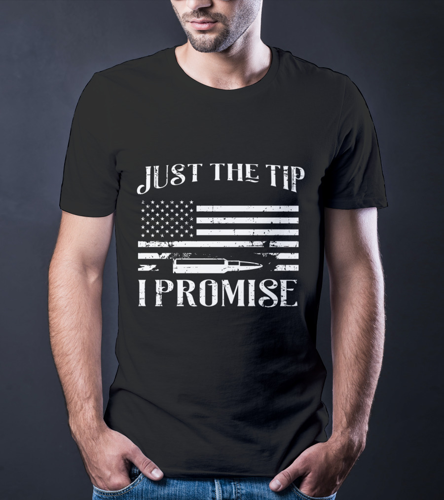 USA Flag Just The Tip I Promise Gun Owner T-Shirt