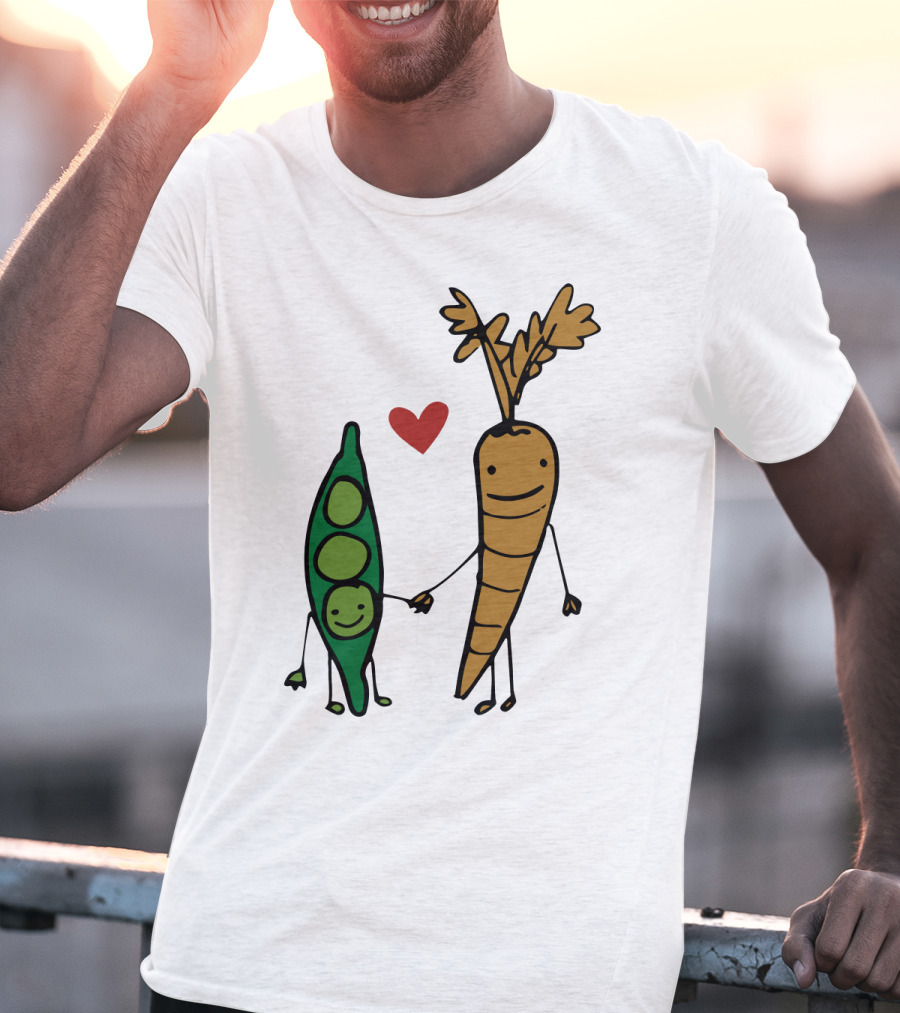 We Go Together Like Peas And Carrots Heart Connection T-Shirt